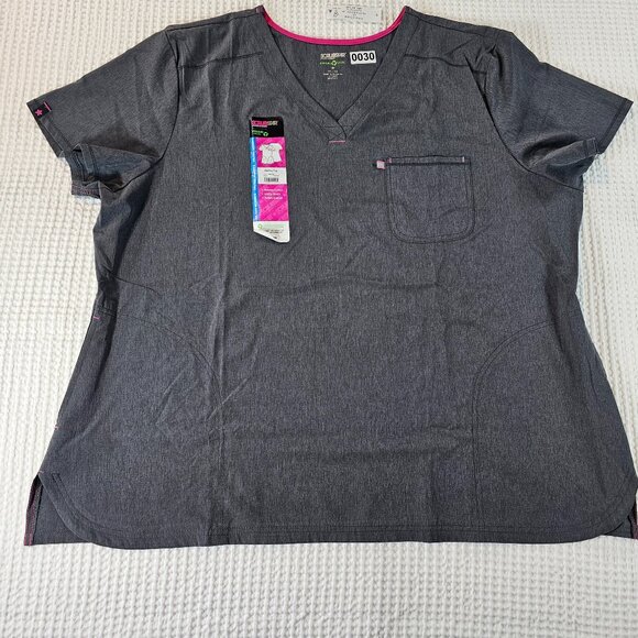 Scrubstar Scrub Top Grey Ethical Fabric New with tags 3 pockets 3X NWT - Picture 1 of 16